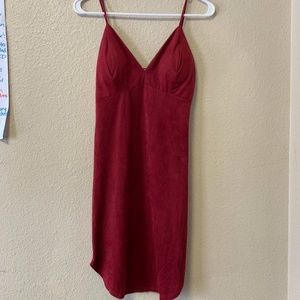 Knee length velvet bodycon dress